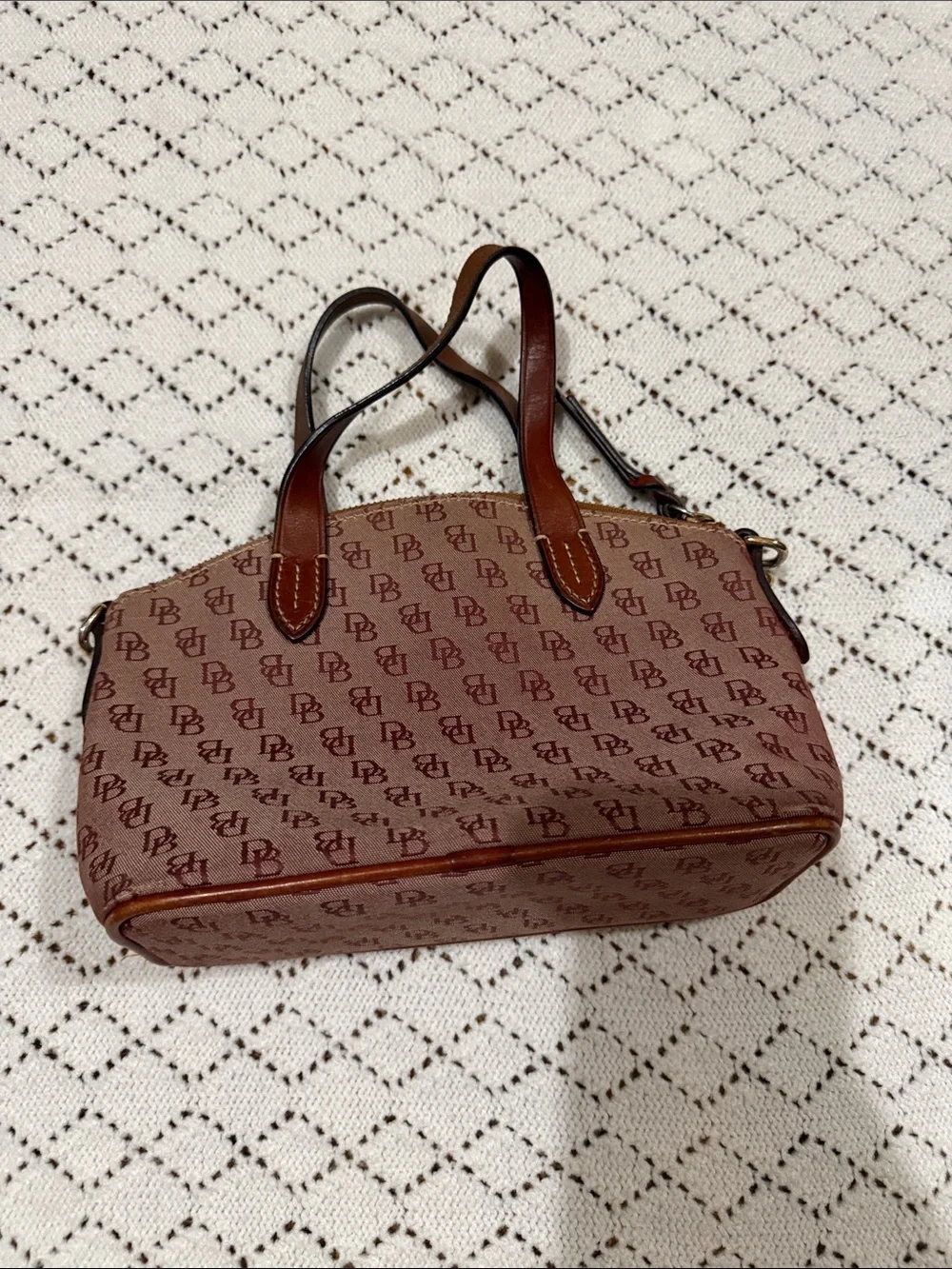 Dooney & Bourke Brown Logo-Print Duffel Bag